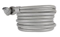 Armbånd i lys grå kalveskind. 8 omgange med knude. Tykkelse 4,5 mm.
